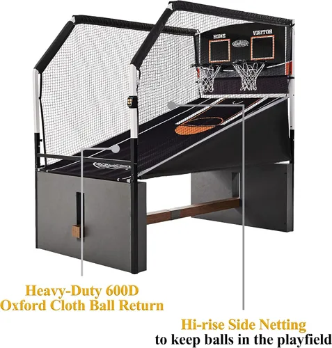 Miniatura 4 de Juego de baloncesto arcade de colección urbana de Barrington Billiards con anotación electrónica y set de baloncesto de 17,8 cm, blanco