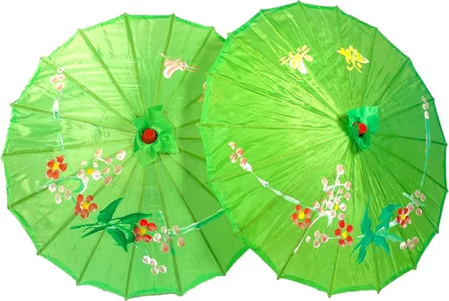 Miniatura 2 de TJ Global Pack de 2 sombrillas japonesas chinas de 33 pulgadas para bodas, fotografías, disfraces, cosplay, decoración y otros eventos, 2 paraguas