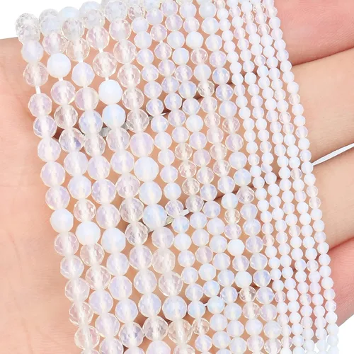 Miniatura 25 de 180 piezas 2mm Cuentas de piedras preciosas de turquesa africana natural facetada redonda suelta para hacer joyas