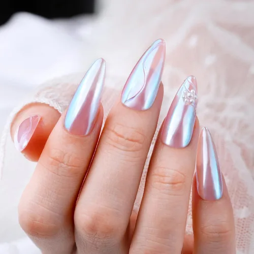 Miniatura 5 de Pretty Diva Polvo de uñas cromado Moonlight, polvo para uñas cromado de unicornio y sirena, polvo de uñas Aurora con efecto iridiscente, pigmento