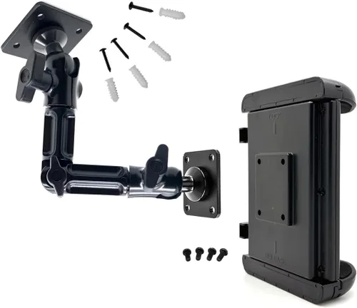 Miniatura 2 de Base de taladro de metal industrial para tableta/smartphone con brazo de taladro ELD AMPS de aleación de 8 pulgadas, soporte para iPad para pared