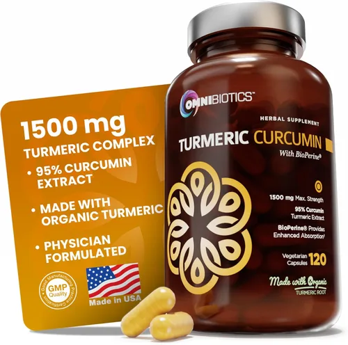 Suplemento de cúrcuma y curcumina orgánica de 0.05 oz con Bioperina, 95% extracto estandarizado de curcuminoide y polvo de raíz con peperina y