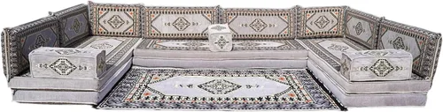 Miniatura 5 de arabicsofa 8 Inch Thick Turkish Seating Cushions – Low Floor Seating Set with Backrest Pillows, Arabic Jalsa Sofa Set with Cushions