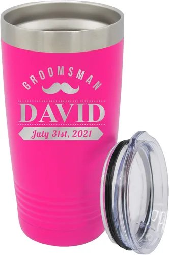 Miniatura 13 de Vaso de padrinos de boda grabado personalizado, taza de acero inoxidable aislada personalizada para padrino de boda, despedida de soltero, boda