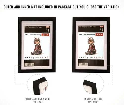 Miniatura 3 de Marco para Cómics 2 Pack, Marco de Madera MDF, Acolchado Libre de Ácidos, Protección UV 98% Policarbonato, Se Ajusta a Cómics hasta 6 3/4" x 10