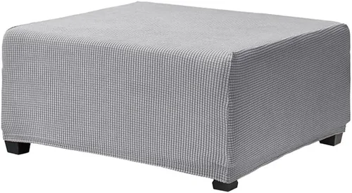 Miniatura 18 de Fundas otomanas elásticas de jacquard suave, fundas otomanas rectangulares de almacenamiento para reposapiés, protector de muebles de sala de estar