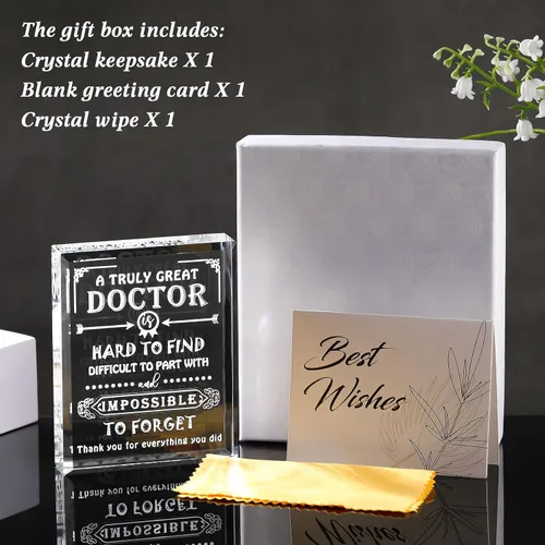 Miniatura 6 de Regalos de médico Movdyka para hombres y mujeres Placa conmemorativa de cristal Los mejores regalos del médico de todos los tiempos Regalo único