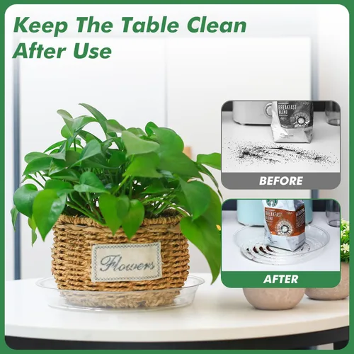 Miniatura 3 de Paquete de 36 platillos transparentes para plantas en interiores (4, 6, 8, 10, 12, 14 pulgadas), platillos para macetas para plantas en maceta