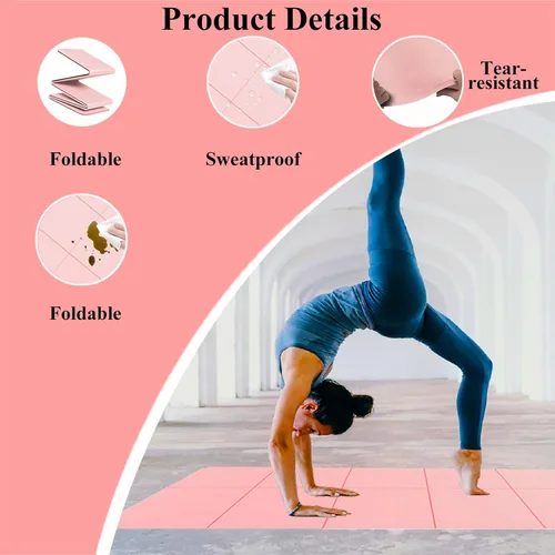 Miniatura 4 de Yoga Mat for Travel, Non-Slip Yoga Mat, Exercise Mat 1/4" Thick Yoga Mat Foldable, Perfect for Pilates, Outdoor & Travel, TPE Anti-Slip Yoga Mat