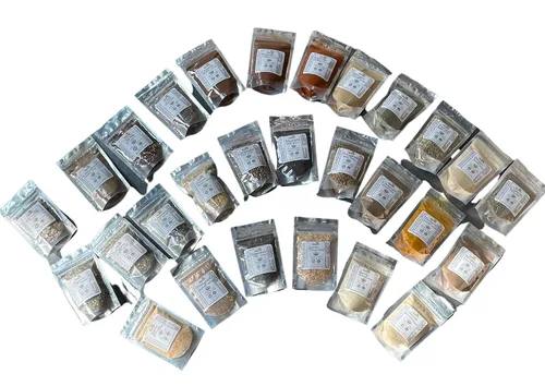 eSutras Organics Essential Spices Herbs Starter Set 28 piezas Cocinar Parrilla Pickling Kit TODO Pure Organic Fresh Dry