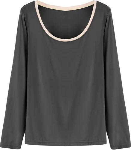 Miniatura 2 de Latuza, piyamas de mujer con cuello redondo, de manga larga, para juego de piyama.
