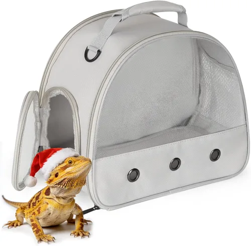 Miniatura 18 de Portador de viaje para dragón barbudo, jaula para lagartos, bolsa para animales pequeños para erizos, ratas, loros, pájaros, conejillos de indias