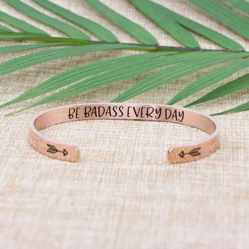 Miniatura 4 de JoycuFF - Brazalete motivacional para mujer, de acero inoxidable, abierto y grabado