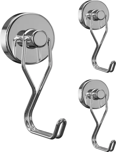 Tohoer Ganchos Magnéticos, Ganchos de Imanes de Neodimio de 100LBS de Alta Resistencia con Protección Antióxido para Refrigerador, Horno, Parrilla,