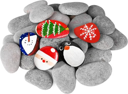 Miniatura 21 de Rocas de río para pintar 12 piezas, rocas grandes de 3.5 a 5 pulgadas, piedras lisas planas para pintar, rocas de manualidades para pintar