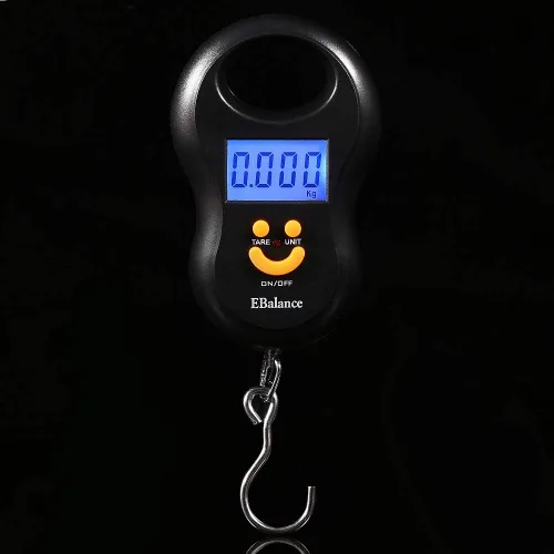 Miniatura 4 de Báscula de equipaje colgante, portátil de 110.2 lbs0.35 oz LCD digital colgante peso electrónico para equipaje de cocina postal