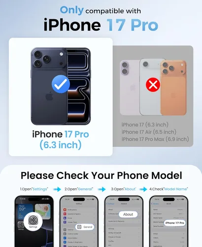 Miniatura 2 de ASAFCASE Funda magnética para iPhone 17 Pro, soporte integrado, compatible con MagSafe, resistente caída de grado militar, control de cámara, funda