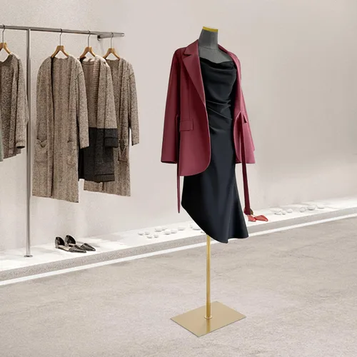 Miniatura 7 de Vestido de maniquí femenino con forma de torso, forma de vestido femenino con altura ajustable, cuerpo de maniquí para exhibición de joyas de vestir