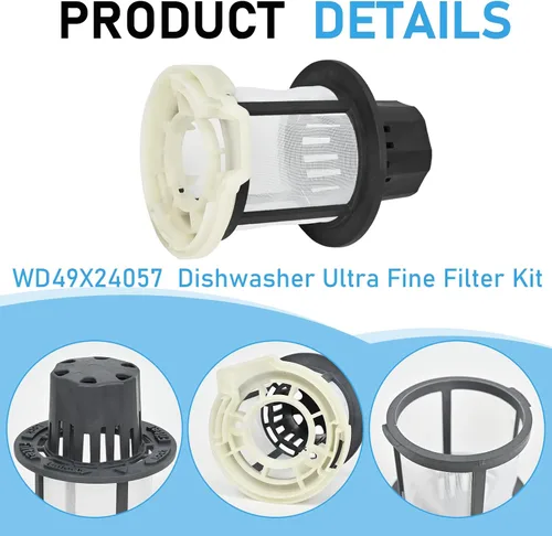 Miniatura 3 de Nuevo para GE Lavavajillas Kit de filtro ultrafino WD49X24057 Reemplaza piezas WD12X10416 WD12X20107 ge filtro de espuma combo lavadora perfil