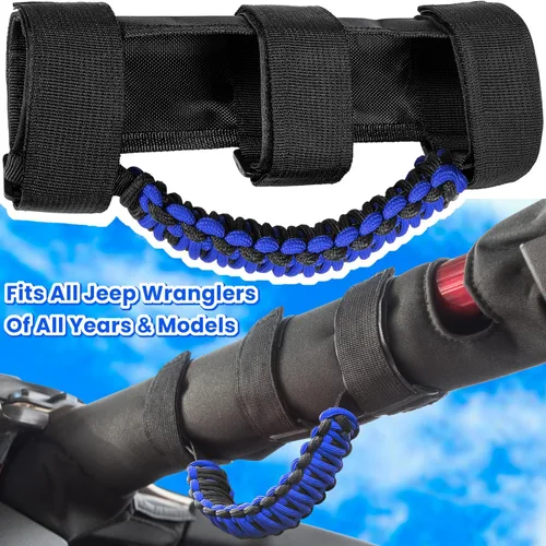 Miniatura 2 de 4 asas de agarre para Jeep Wrangler JK JKU JL JLU TJ YJ Sports Sahara Freedom Rubicon Unlimited Gladiator JT 1955-2023 UTV ATV Premium 550 Paracord