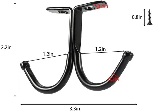 Miniatura 2 de Picowe 6 ganchos de techo de doble punta, ganchos para debajo del estante, ganchos para toallas de baño, dormitorio, bata para colgar gorra de Negro