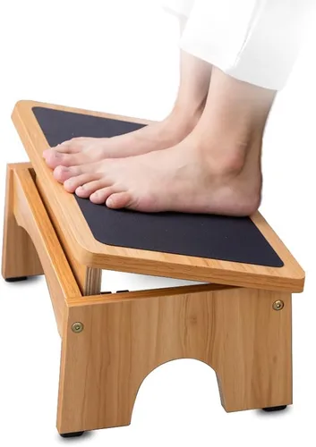 StrongTek Reposapiés ajustable para debajo del escritorio, inclinación de ajuste de 3 niveles, taburete de 7 pulgadas para niños y adultos, taburete