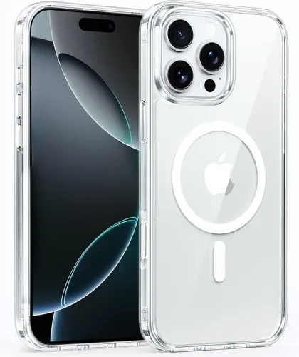 Miniatura 77 de FNTCASE Funda para iPhone 13 Pro-Max: Fundas magnéticas transparentes compatibles con Magsafe Slim anti amarillamiento protección contra caídas