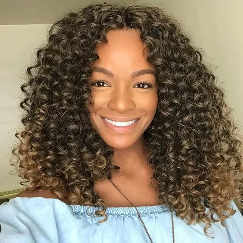 Miniatura 46 de 7 paquetes de cabello rizado de ganchillo GoGo de 6 pulgadas, pelo corto, para mujeres, rizos de playa, trenzas de ganchillo de torsión profunda
