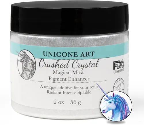 Pigmento de polvo de mica de cristal triturado (1.98 oz) multiusos para manualidades y manualidades, grado cosmético, jabón, resina epoxi, pintura,