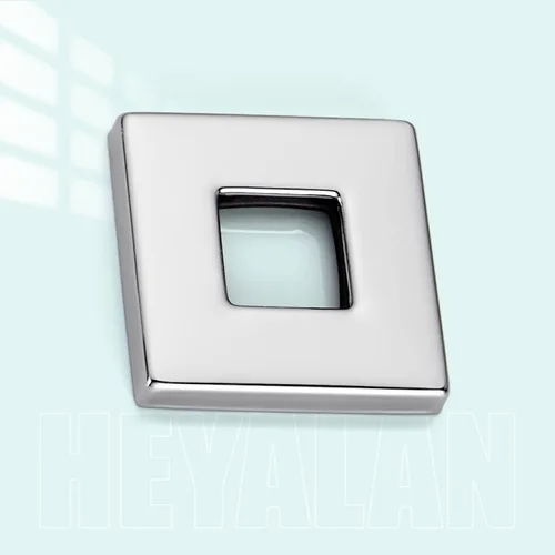 Miniatura 5 de Heyalan Placa de repuesto moderna de 2.5 pulgadas con brida cuadrada para brazo de ducha, cubierta de pared cuadrada de cromo pulido, 1 montaje