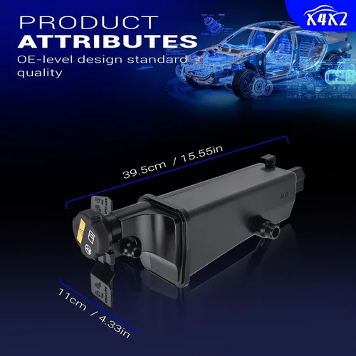 Miniatura 7 de Depósito de Expansión del Radiador de Refrigerante del Motor para BMW E46 320i 323i 323Ci 325i 325Ci 325xi 328i 328Ci 330i 330Ci 330xi 1999-2006