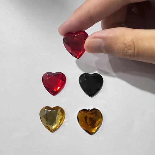 Miniatura 8 de MECCANIXITY 20 piezas de diamantes de imitación acrílicos de corazón de 0.787 pulgadas (0.787 in) con parte trasera plana, gemas de plástico