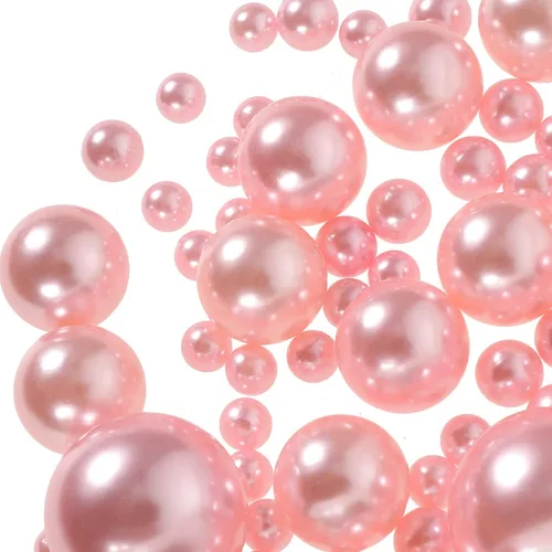 Milisten Perlas flotantes sin agujero, gemas rosas brillantes para relleno de jarrón, mesa de boda, soporte para maquillaje, 125 unidades