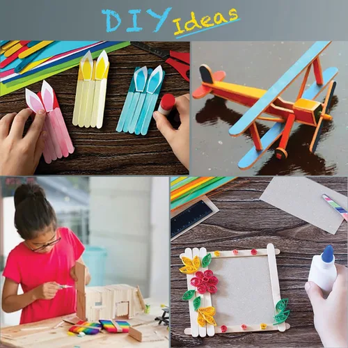 Miniatura 2 de Apremont Palitos de manualidades jumbo de 8 pulgadas, 50 palitos de madera para manualidades, proyectos de arte de bricolaje, suministros