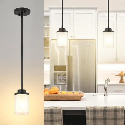 Miniatura 8 de TENGXIN TXPLBK01 - Lámpara colgante moderna, color negro mate, para isla de cocina, casa de campo, para comedor, dormitorio, bar, oficina, TXPLBK01