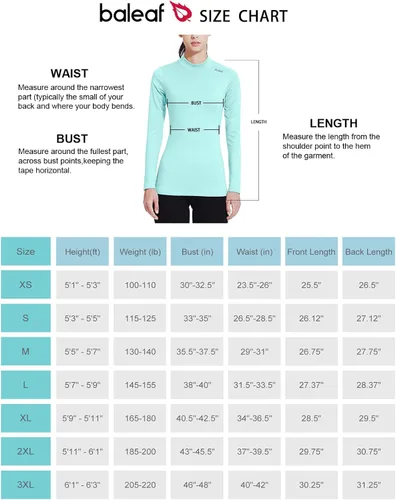 Miniatura 6 de BALEAF - Camiseta térmica de correr para mujer, de vellón, con cuello alto falso, manga larga, para entrenamiento en clima frío