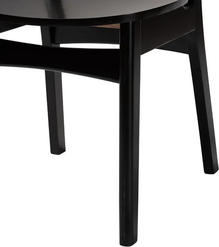 Miniatura 7 de Baxton Studio Tafari Mid-Century - Juego de sillas de comedor de 2 piezas con acabado marrón oscuro y ratán