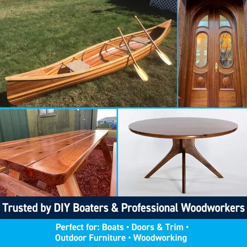 Miniatura 3 de TotalBoat Gleam Marine Spar - Barniz brillante y satinado para madera, barcos y muebles de exterior (brillo, dos pintas)