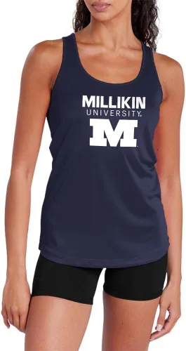 Miniatura 223 de Camiseta deportiva sin mangas oficial de NCAA Collegiate para mujer, con espalda cruzada, colección con logotipo primario