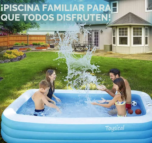Miniatura 7 de Toysical Piscina inflable para niños y adultos con bomba de 118 x 72 x 22 pulgadas, más duradera que otras piscinas inflables para adultos, incluye