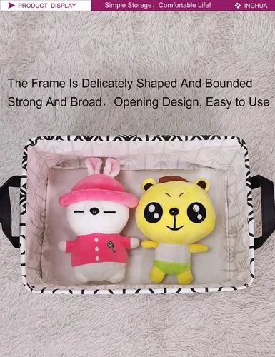 Miniatura 4 de Cesta de almacenamiento rectangular de tela con organizador de tela para juguetes, libros, ropa, regalos, mascotas - Perfecta para el hogar, Rec