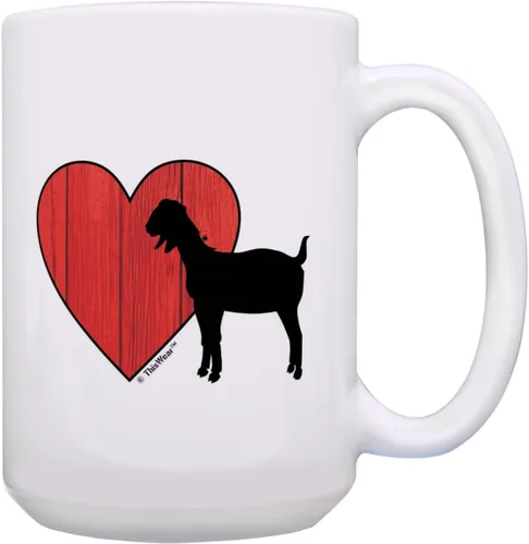 Miniatura 14 de ThisWear Barnyard Farm Animal Goat Love Heart Barn Yard Billy Goat - Taza de café, taza de té, color blanco