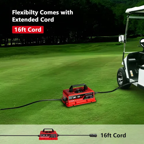 Miniatura 5 de Cargador de batería de litio de 36 V, carga rápida de 43.8 V 15 A para carrito de golf, impermeable IP67, cargador de litio de 36 voltios y 15