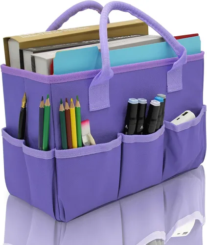 Miniatura 11 de Cupohus - Bolsa de almacenamiento para organizador de arte y manualidades con bolsillos y asas, organizador portátil de tela Oxford para maestros