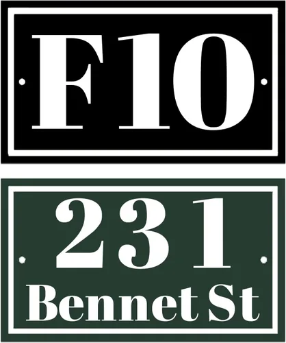 Miniatura 12 de Placa de dirección acrílica personalizada, letrero de dirección horizontal, utilizado para casa, puerta, calle o buzón Hengkuan-2