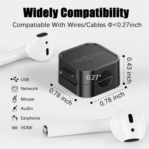 Miniatura 3 de Paquete de 6 clips magnéticos para cables, organizador de cables adhesivo mejorado, gestión de cables de escritorio, mini soporte para clips