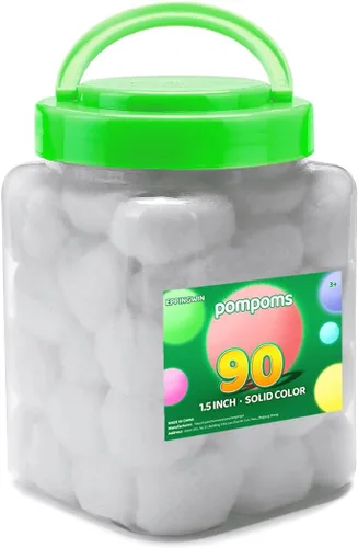 Miniatura 38 de Eppingwin 90 PCS Pompones Multicolores, Pompones Suaves de 1.5 Pulgadas para Manualidades, Colores Surtidos Pompones Grandes para Artes