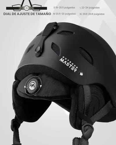 Miniatura 3 de OutdoorMaster Kelvin - Casco de esquí y snowboard para hombres, mujeres y jóvenes Negro