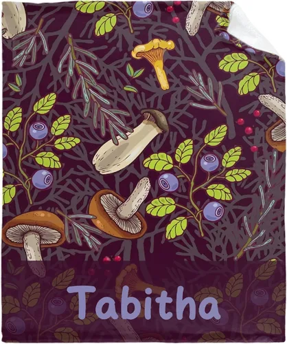 Miniatura 16 de Manta de regalo personalizada de hongos del bosque salvaje oscuro, manta de franela suave y ligera, adecuada para uso en cama, sala de estar