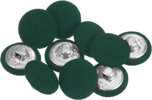 Miniatura 46 de HARFINGTON 10 botones de tela de 24L cubiertos de tela de 0.59 pulgadas, vástago de metal, botones de costura redondos para trajes, blusas de Azul